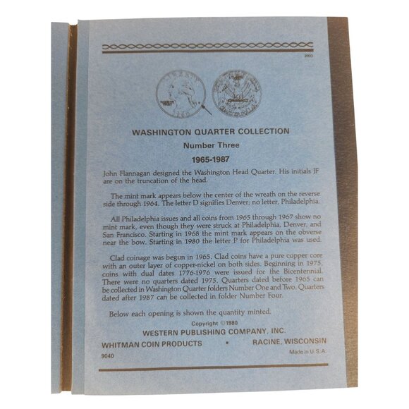 Whitman Coin Folders Statehood Quarters Jefferson Nickels & Washington Quarters - Picture 2 of 9